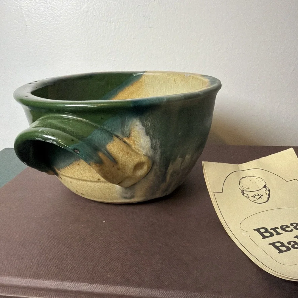 Ayers Pottery Stoneware Bread Baker USA Multicolor Glaze Sourdough Baking Needs
